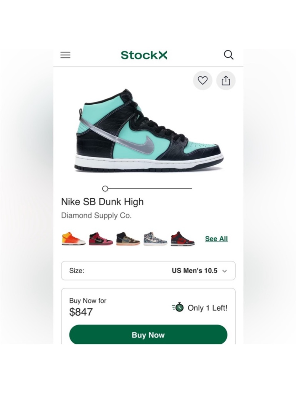 Nike High-Top Sneakers in Black, Teal & Silver